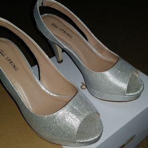Open-toed Silver Heels